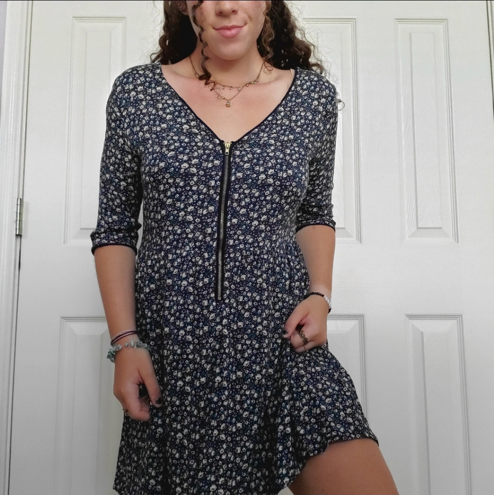 REVERSIBLE Floral Zipper Dress